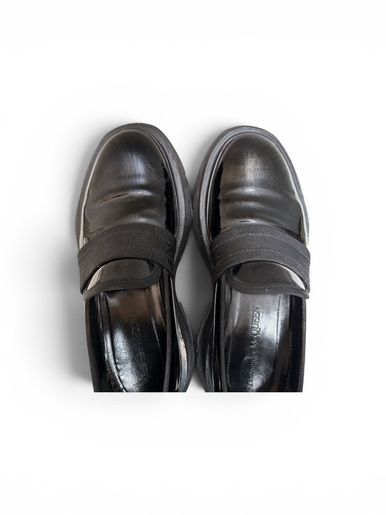 Alexander McQueen Patent Leather Lug Sole Loafers Black EU 41 US 8